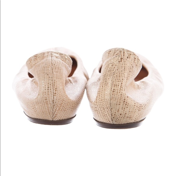 Lanvin creme & gold flats - Picture 3 of 4
